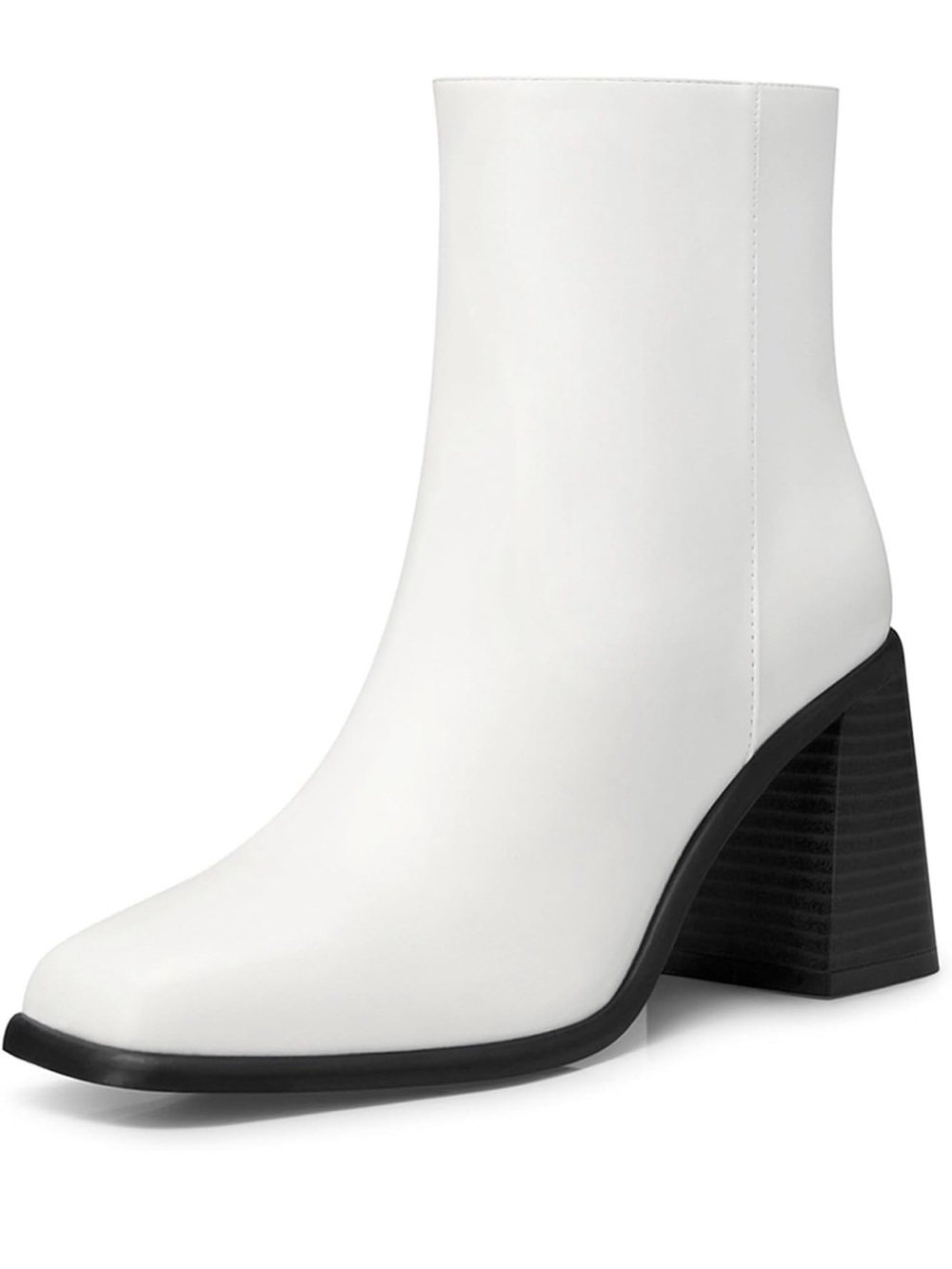 Cellenz White Women's Block Heel Ankle Boots size 10